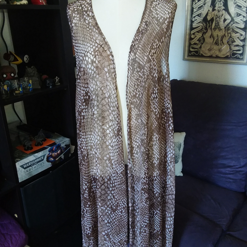 Kate&Mallory 2x Long Sheer Snakeskin Duster